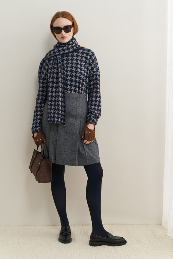 Pullover pied de poule with wool