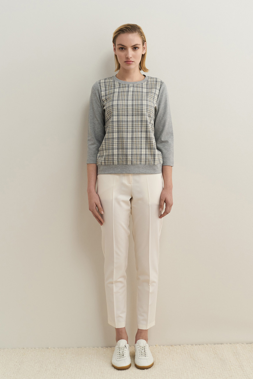 12819 Μπλούζα grey καρό (1)