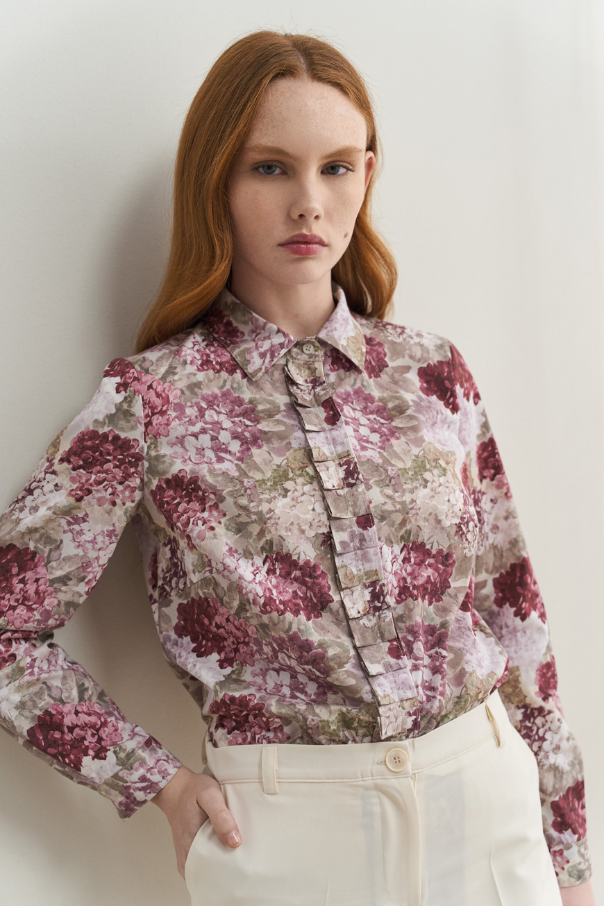 12828 Cotton πουκάμισο με πιετάκια (1)