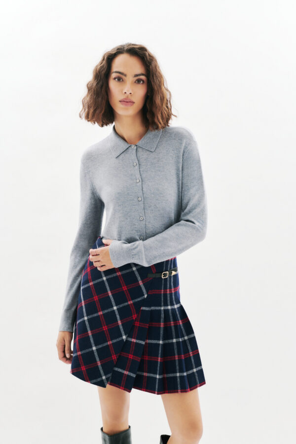 Φούστα καρώ με πιέτες