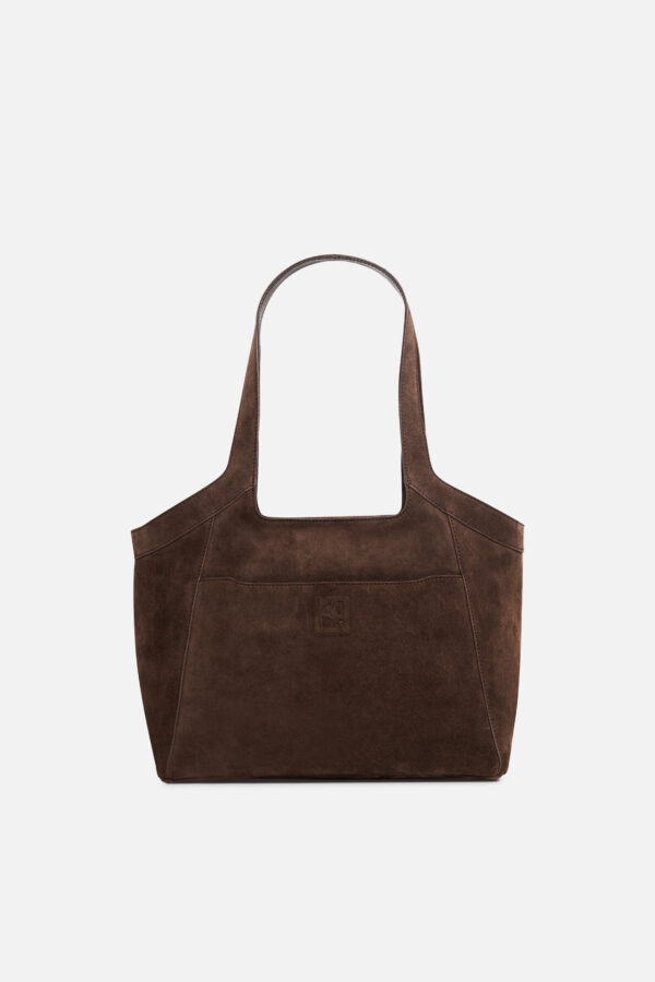 SacHa bag in split leather dark brown woman