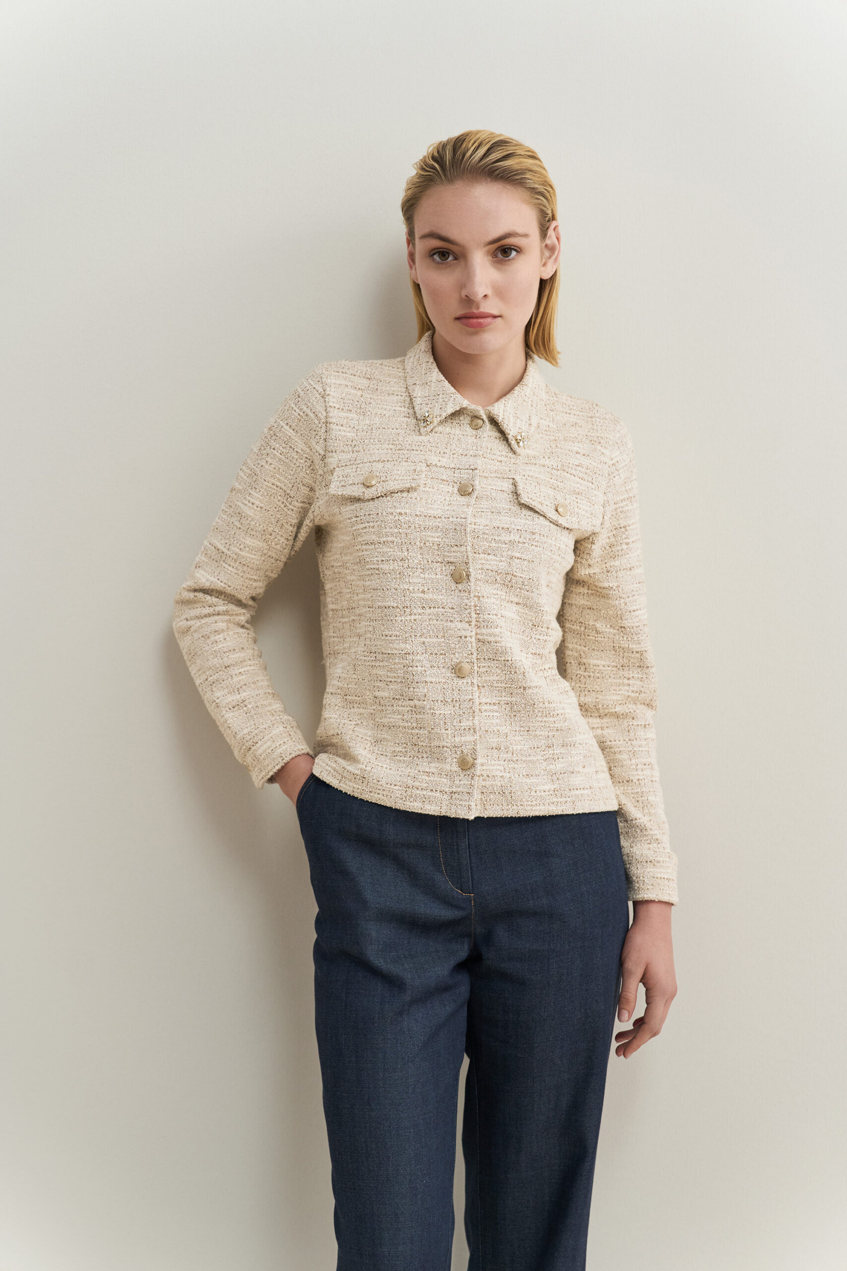 12806s Σακάκι tweed με γιακά (1) (Ν)