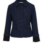 12866 Σακάκι tweed blue πλισέ Σακάκι tweed blue πλισέ