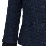 12866 Σακάκι tweed blue πλισέ Σακάκι tweed blue πλισέ