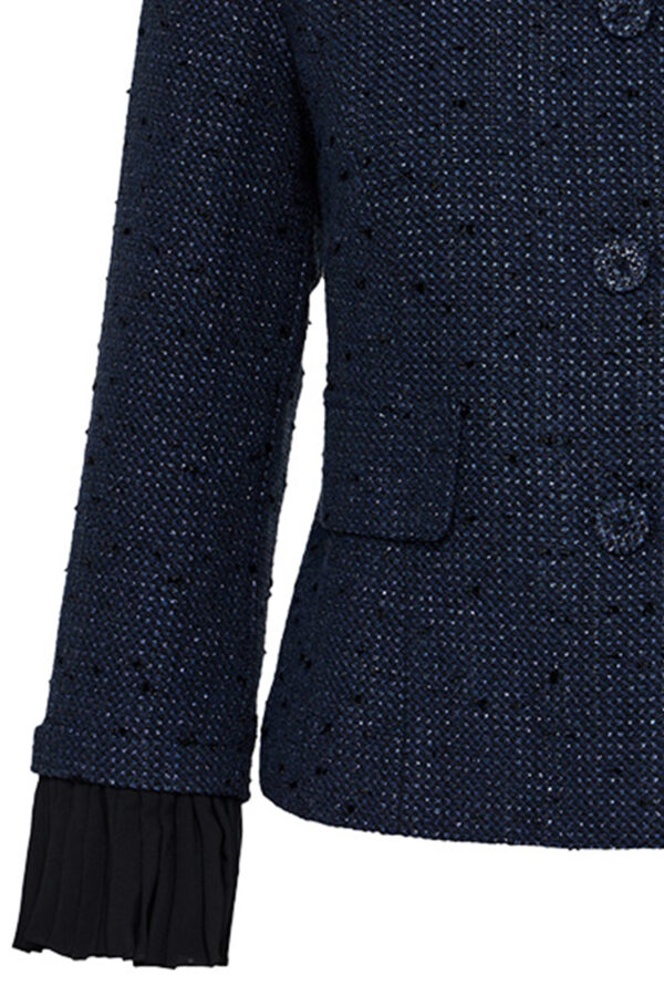 Σακάκι tweed blue πλισέ