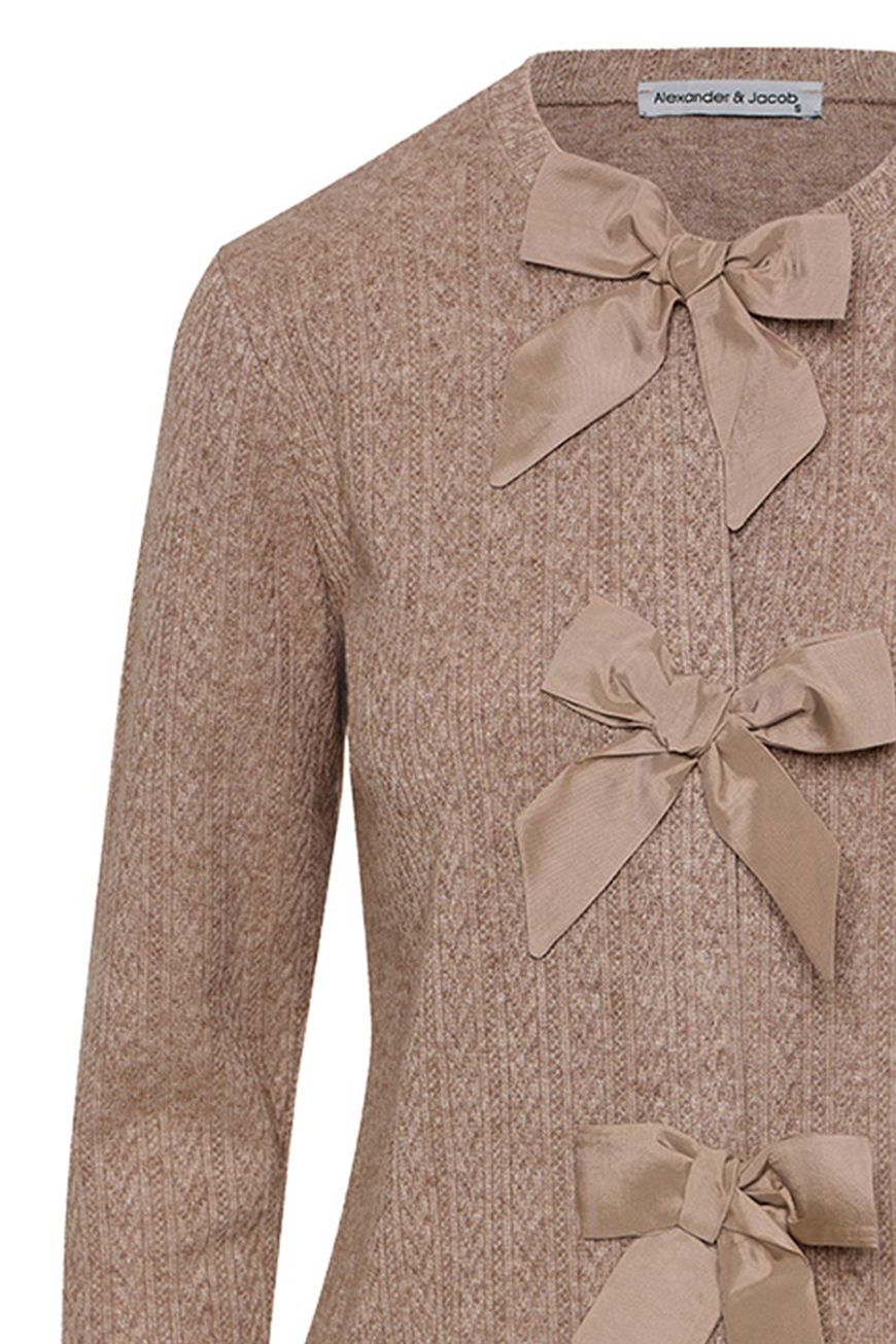 12870 Ζακέτα knit με σατέν φιόγκους 12870 Ζακέτα knit με σατέν φιόγκους
