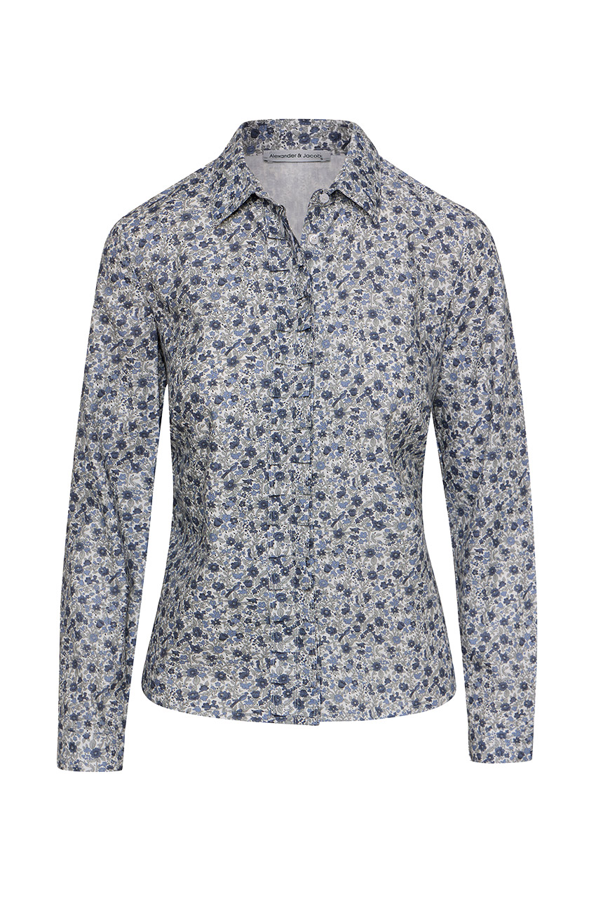 12828A 12828Α ΠΟΥΚΑΜΙΣΟ cotton print ΜΕ ΠΙΕΤΑΚΙΑ