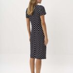 12916 Φόρεμα πουά με contrast λωρίδα (4)