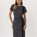 12916 Φόρεμα πουά με contrast λωρίδα (5)