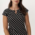 12918 Φόρεμα πουά με πιετάκι στη λαιμουδιά (3)