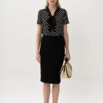 12920 Μπλούζα πουά με φουλάρι (2a)