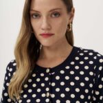 12923 Ζακέτα πουά με contrast λεπτομέρεια (2)