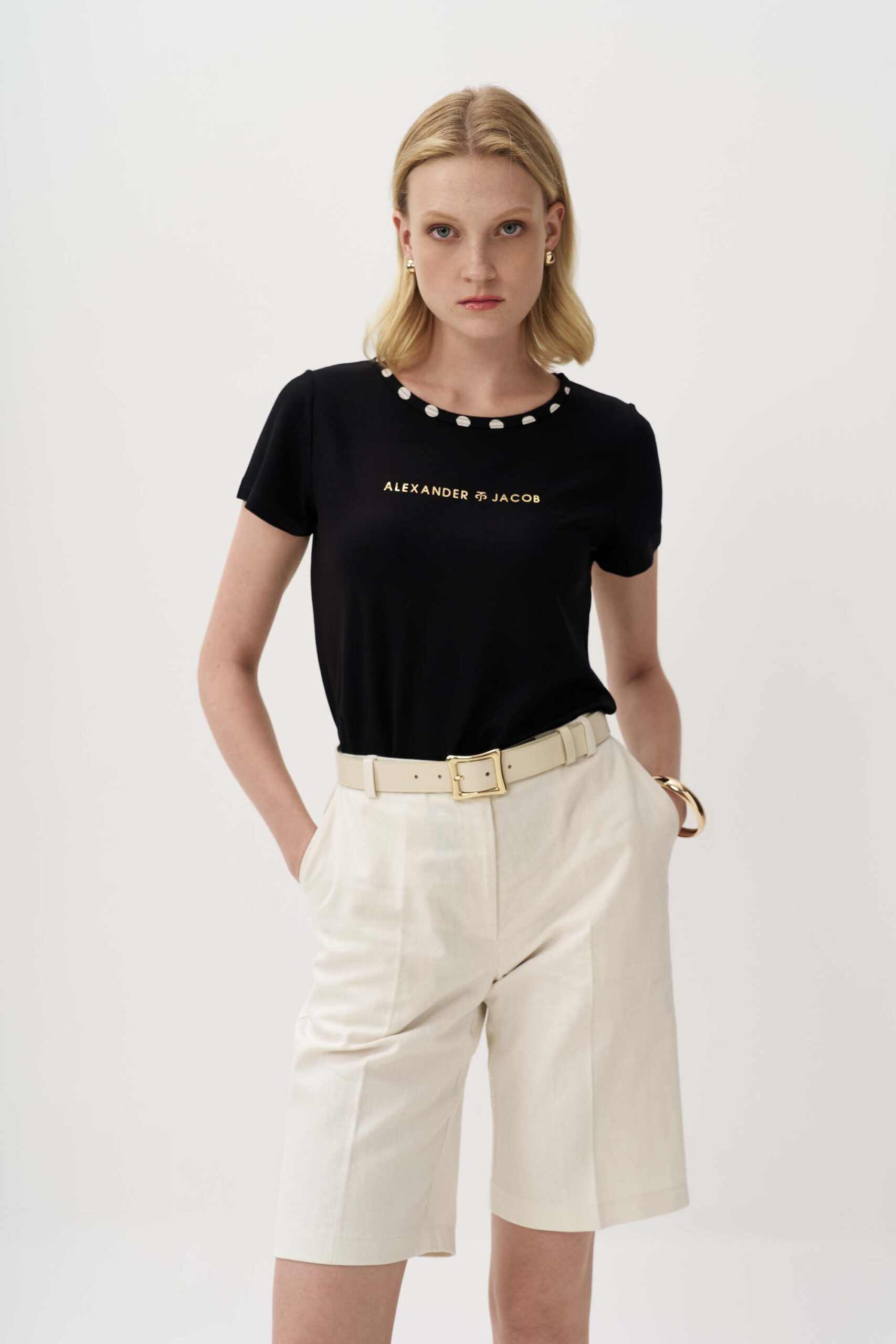 12930 Μπλούζα με contrast πουά ρέλι (1)