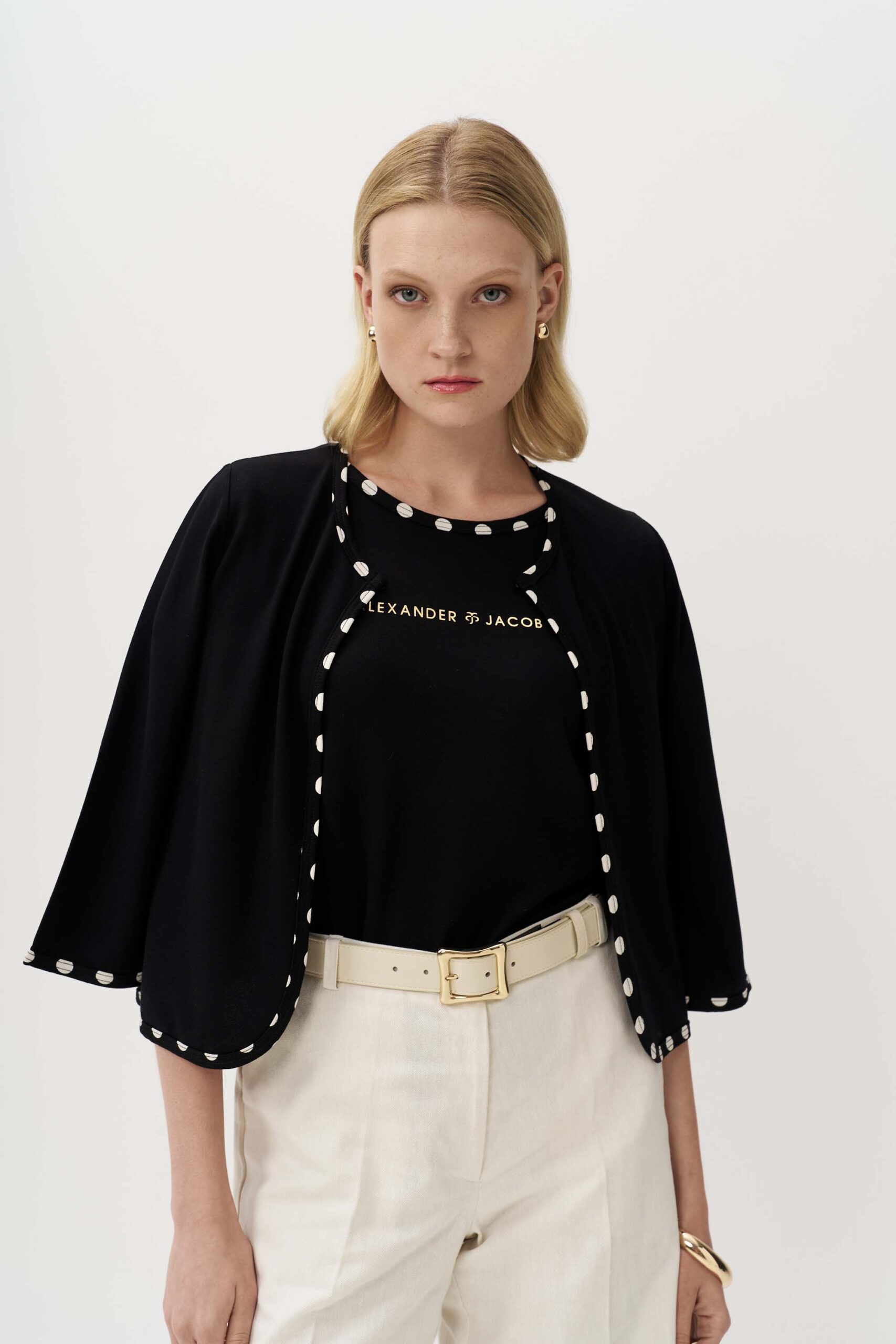 12930 Μπλούζα με contrast πουά ρέλι (3)