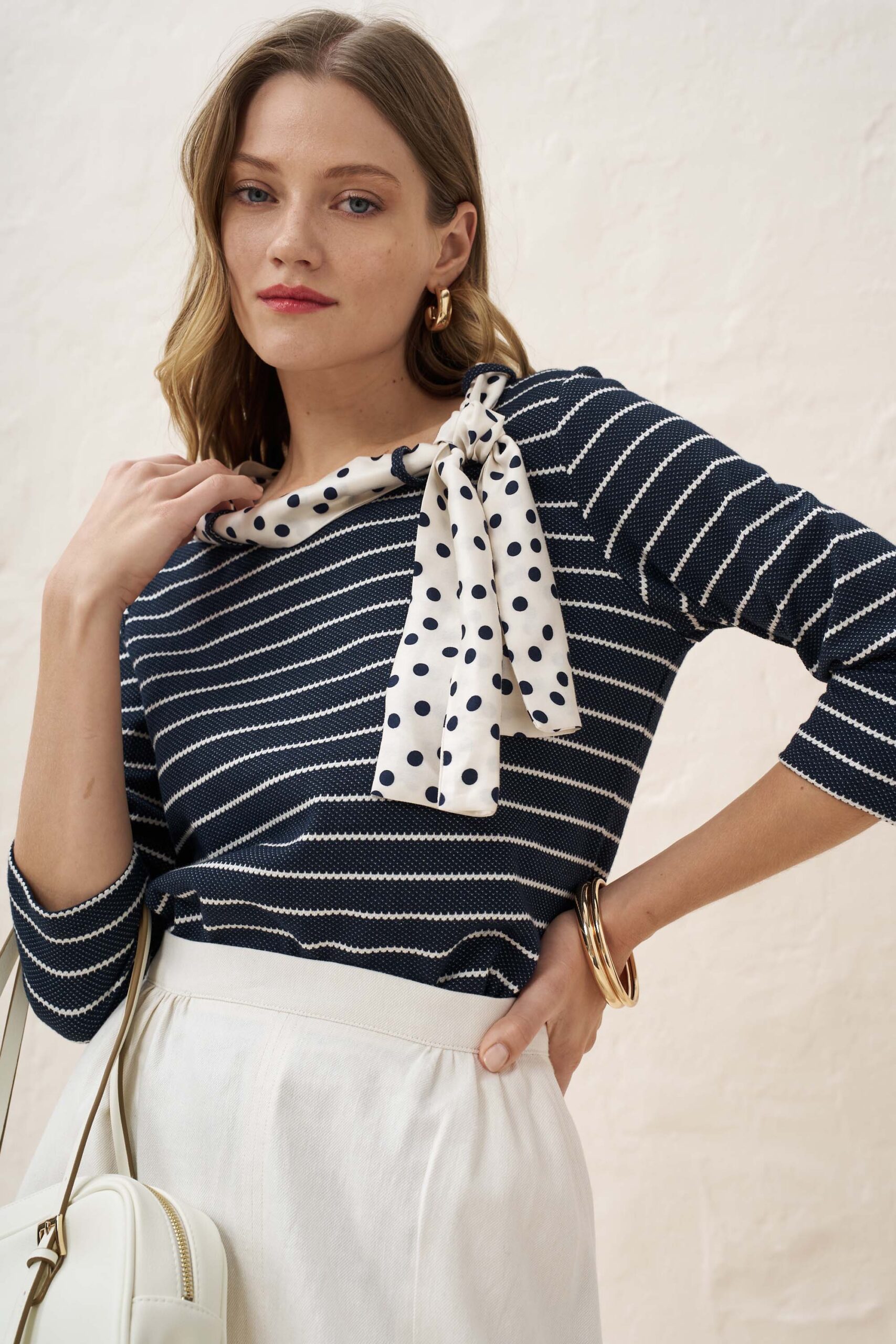 12935 Μπλούζα candy με φουλάρι πουά (1)