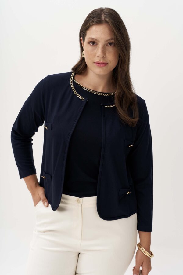 Ζακέτα με αλυσίδα και πατ