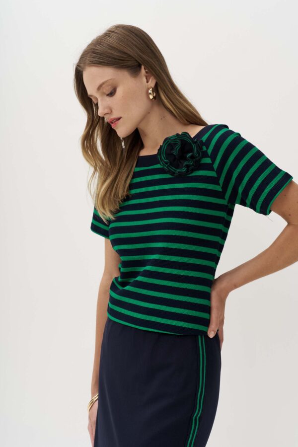 Μπλούζα bubble με λουλούδι λεπτομέρεια