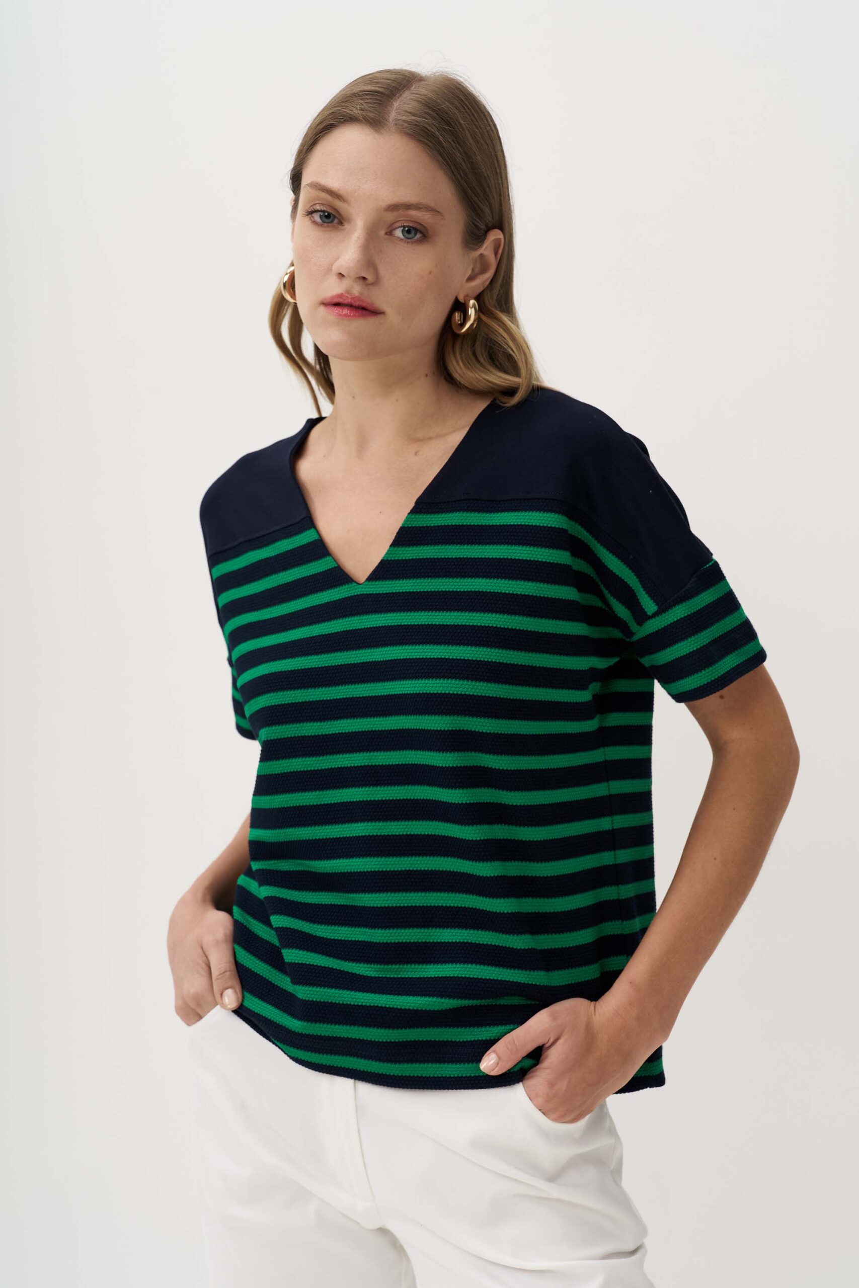 12951 Μπλούζα Ve bubble σε άνετη γραμμή (4)