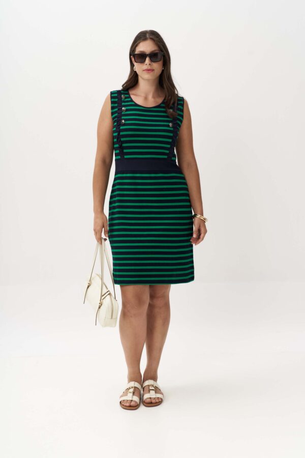 Αμάνικο φόρεμα bubble ριγέ με κουμπιά