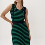 12953 Αμάνικο φόρεμα bubble ριγέ με κουμπιά (2)