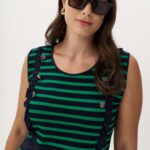 12953 Αμάνικο φόρεμα bubble ριγέ με κουμπιά (3)