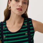 12953 Αμάνικο φόρεμα bubble ριγέ με κουμπιά (6)