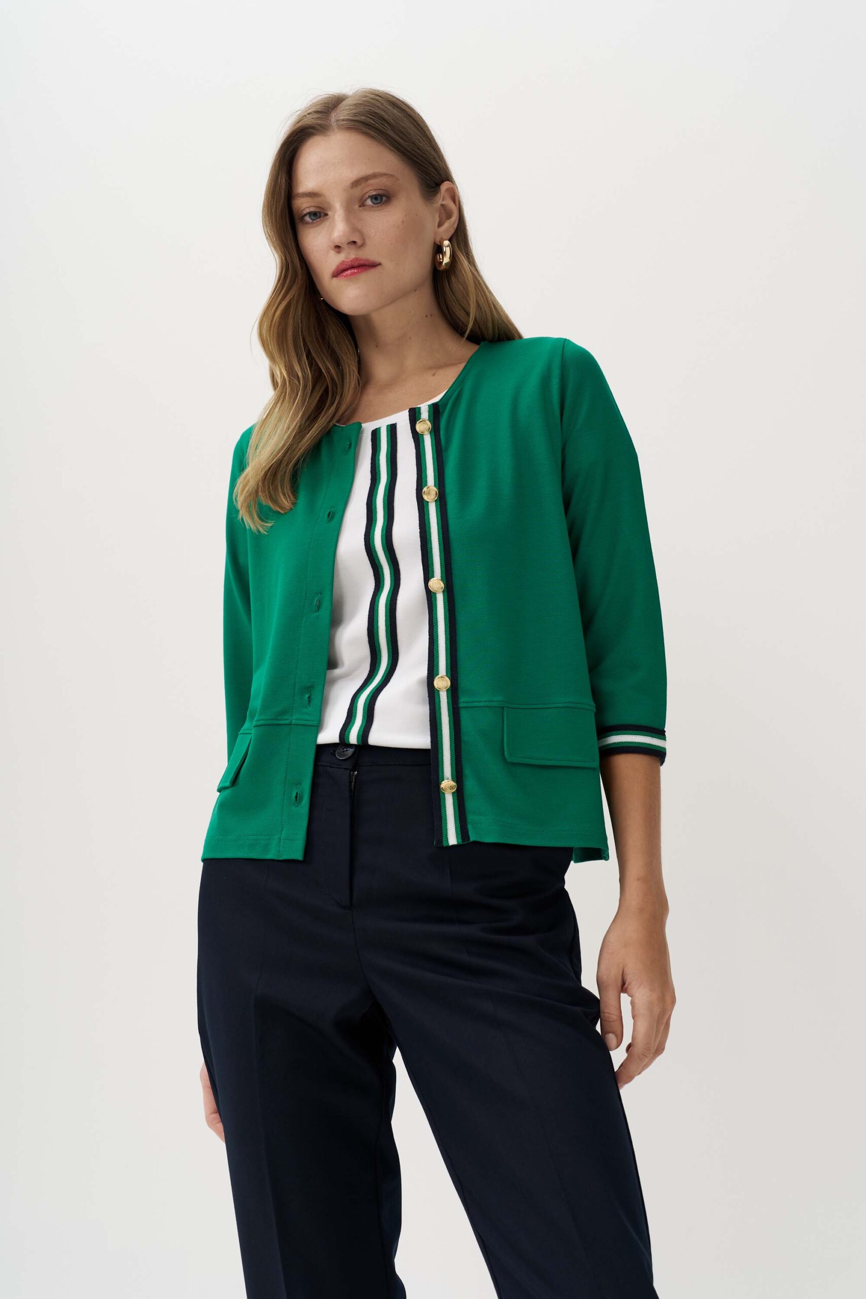 12956 Ζακέτα με αντίθεση striped ρίγα (1)