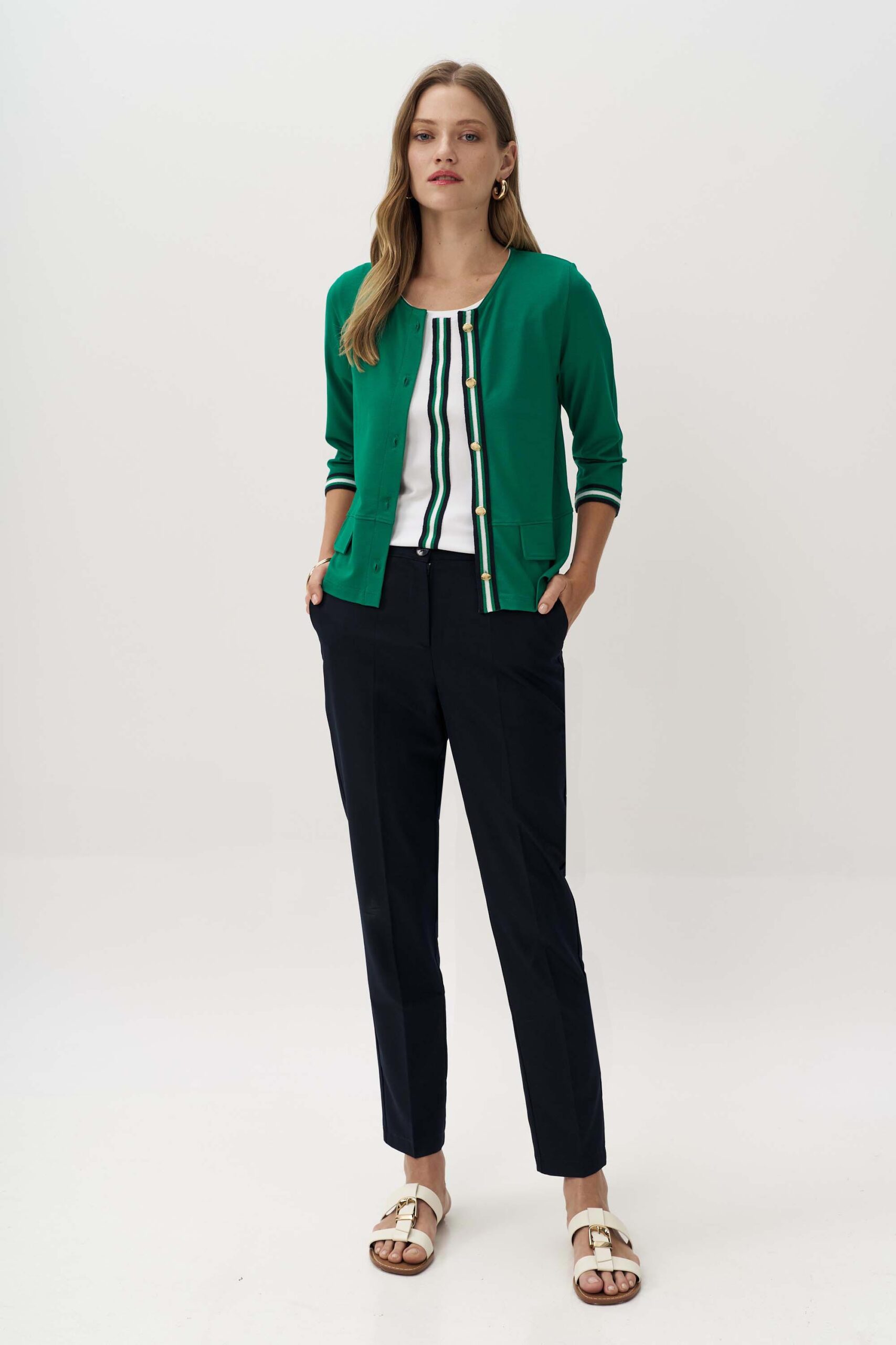 12956 Ζακέτα με αντίθεση striped ρίγα (2)