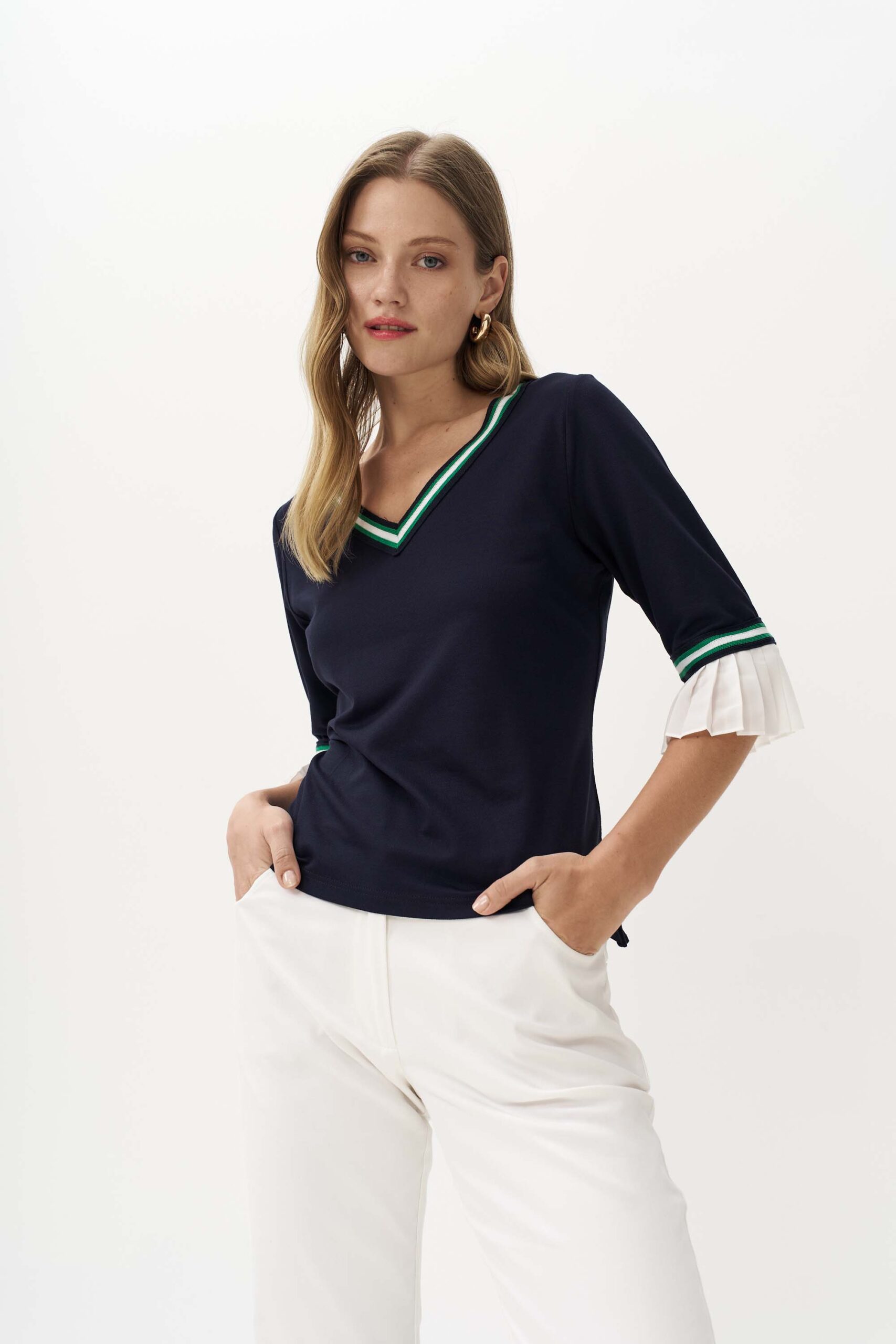 12959 Μπλούζα Ve με πλισέ μανίκι (3)