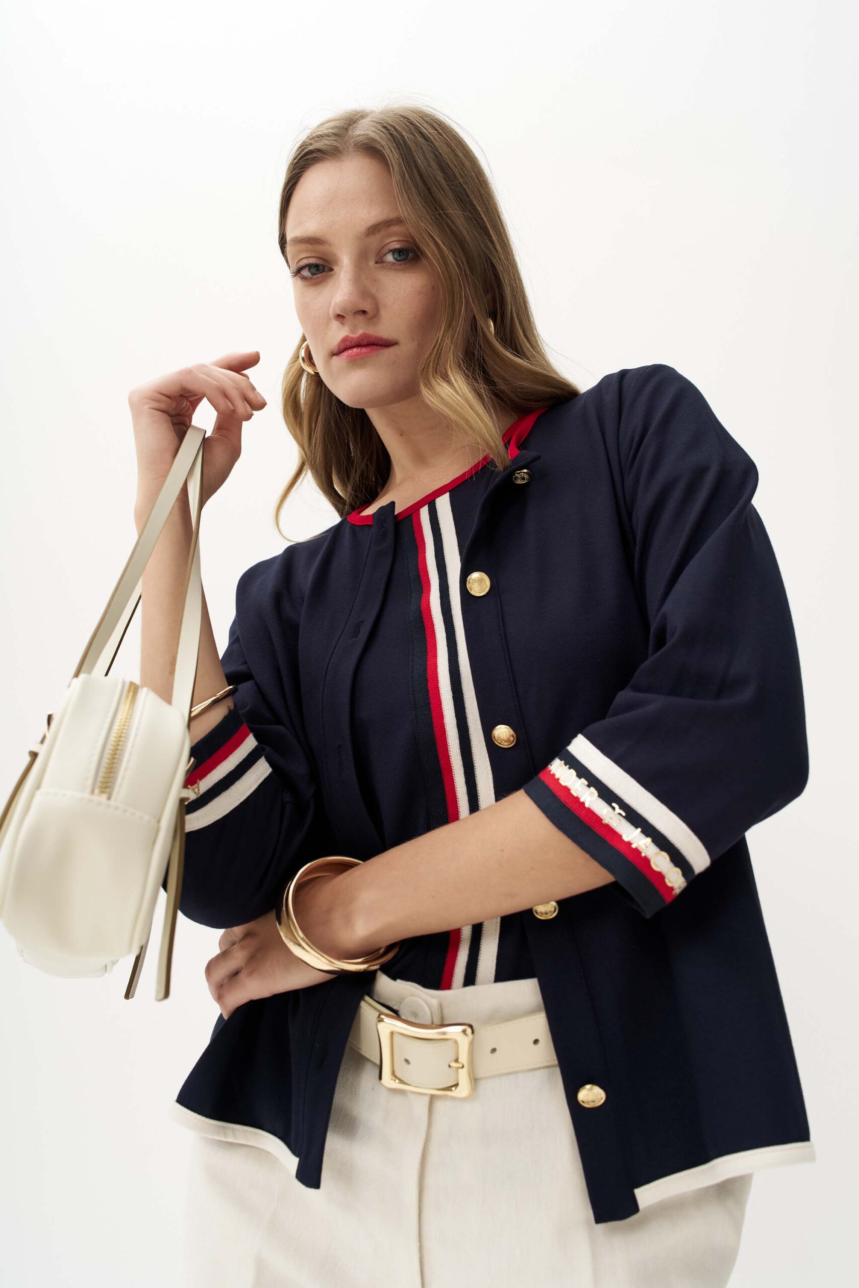 12965 Ζακέτα με τρίχρωμο ριπ αντίθεση (1)