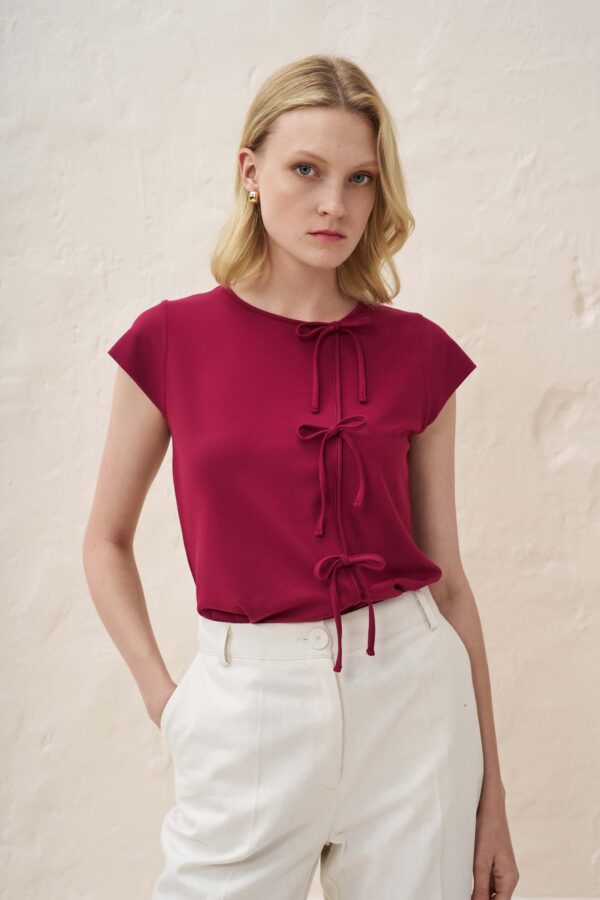 Μπλούζα με φιόγκους στο πλάι