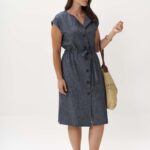 13013 Φόρεμα linen blend με ζώνη (3)