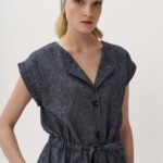 13013 Φόρεμα linen blend με ζώνη (4)