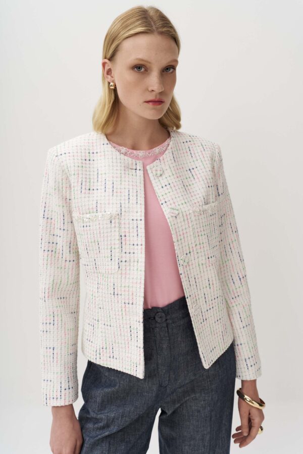 Σακάκι με luxury τρέσα tweed multi