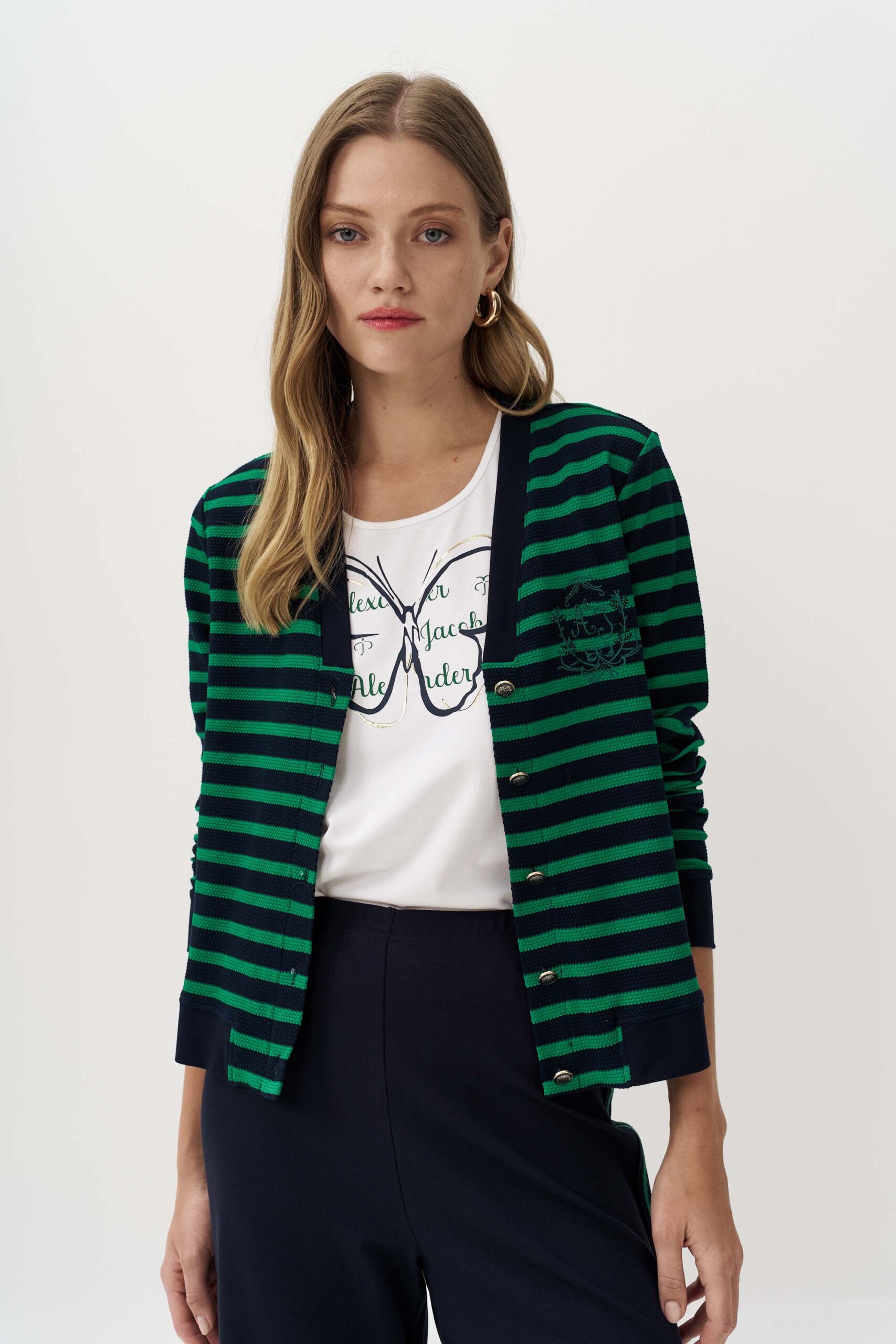 13948 Ζακέτα Ve bubble ριγέ (2)