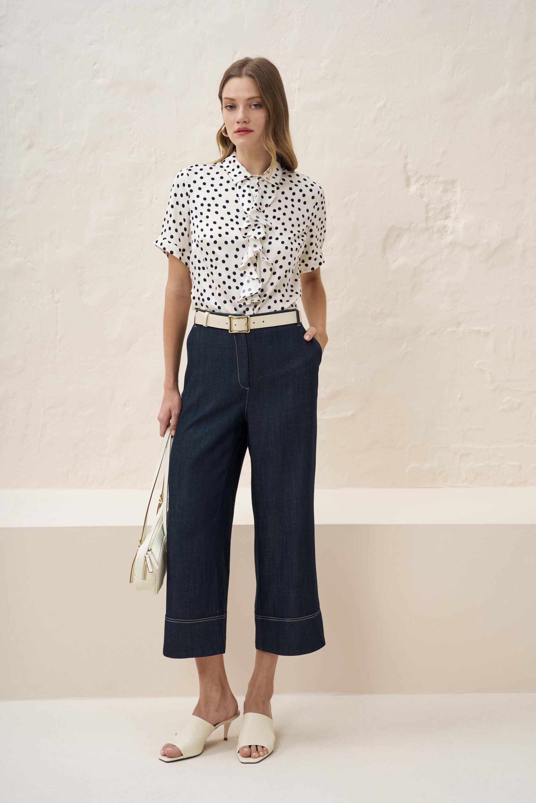 13029 Πουκάμισο με βολάν πουά viscose (3)