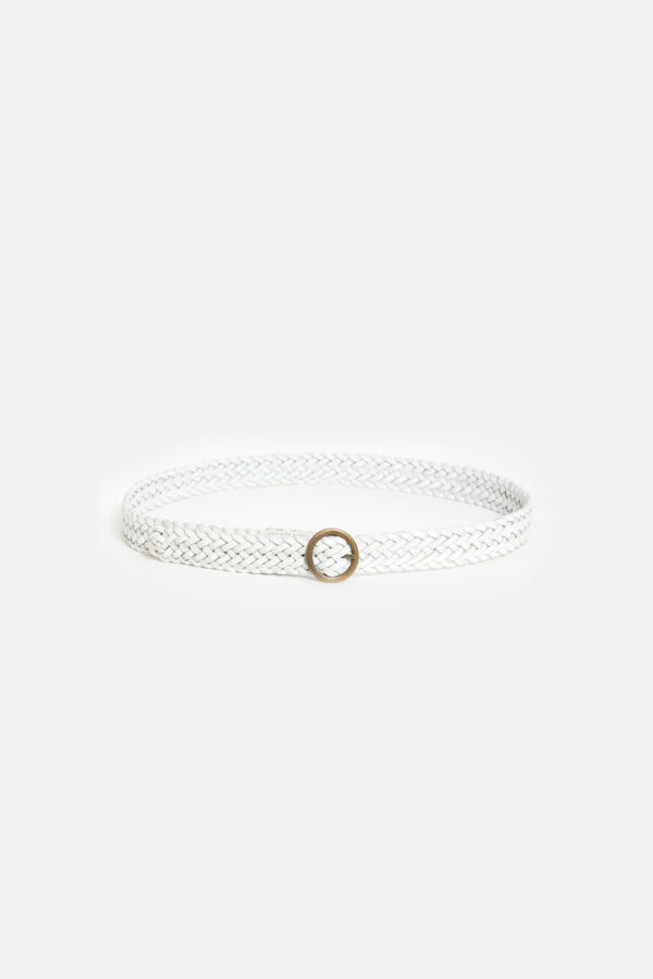 100% leather monastir belt white woman