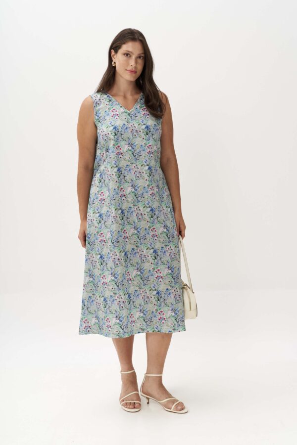 Ve print garden dress