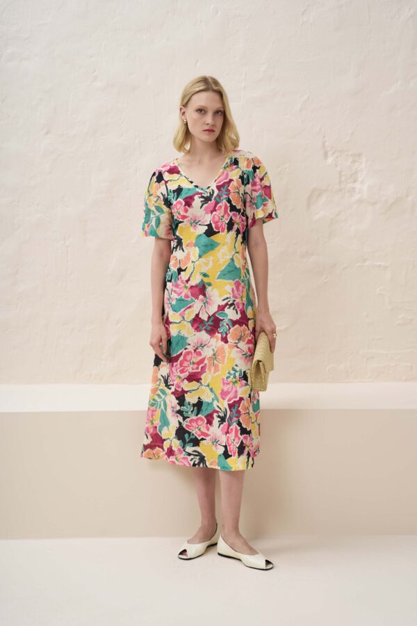Φόρεμα print fleurs