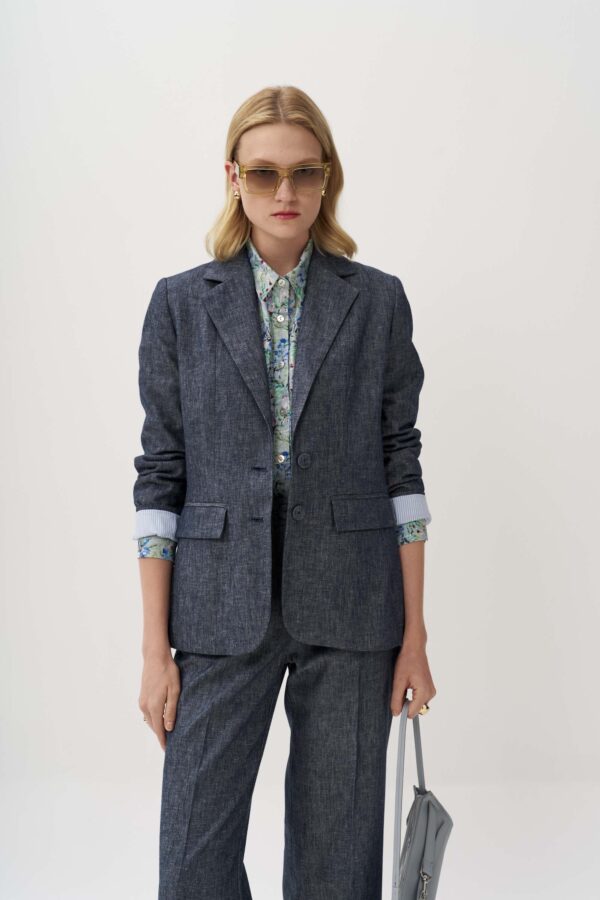 Σακάκι με πέτο linen blend