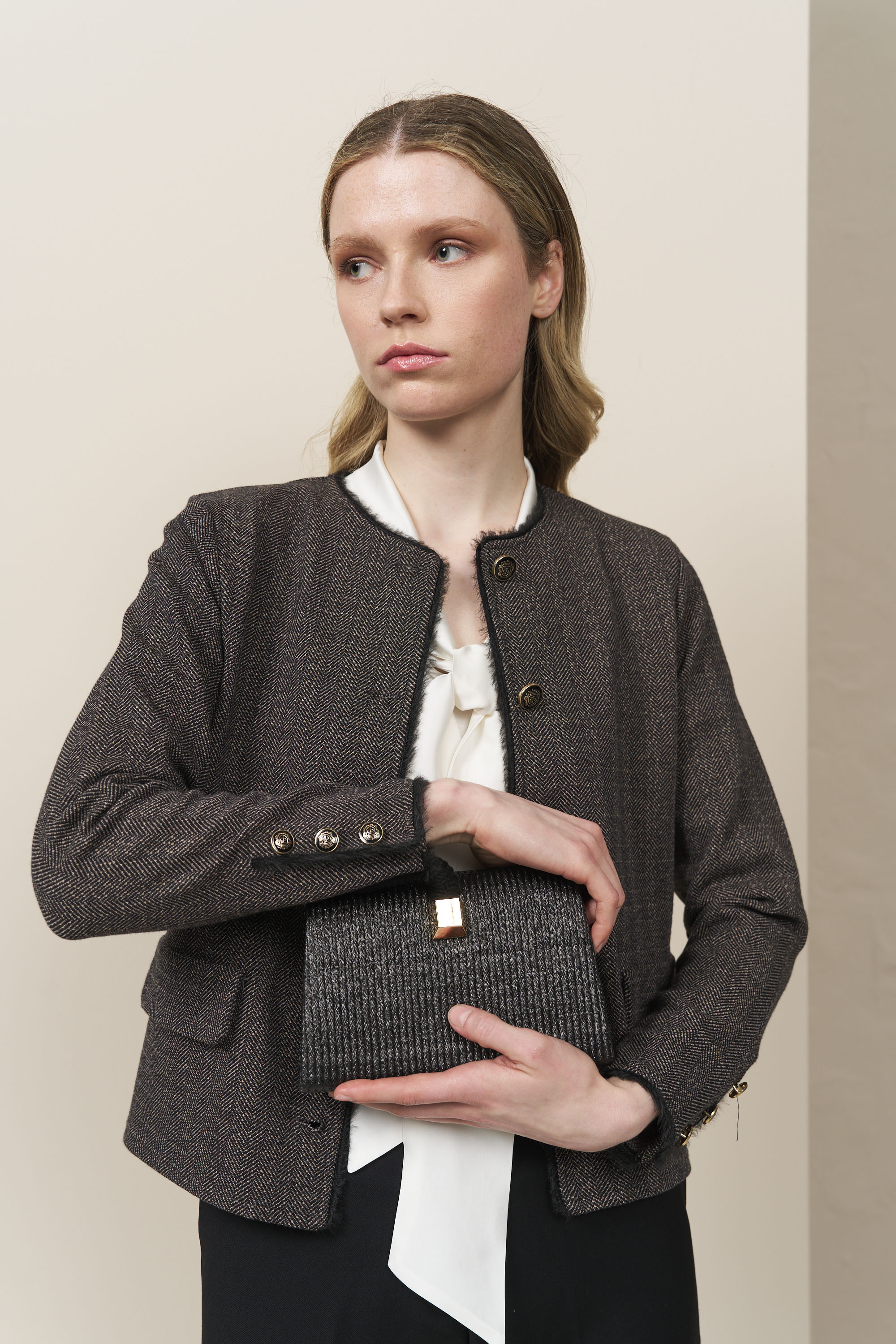 13117 Ζακέτα herringbone με mohair ρέλι (1)