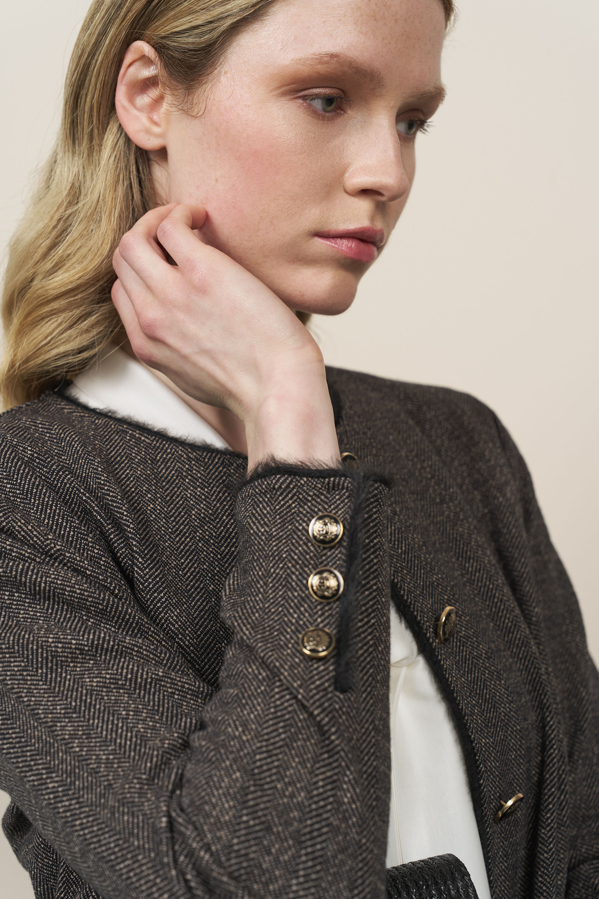 13117 Ζακέτα herringbone με mohair ρέλι (2)