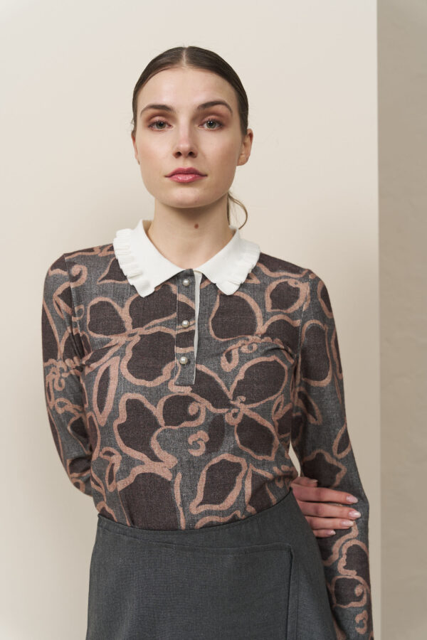 Πόλο ruffle knit