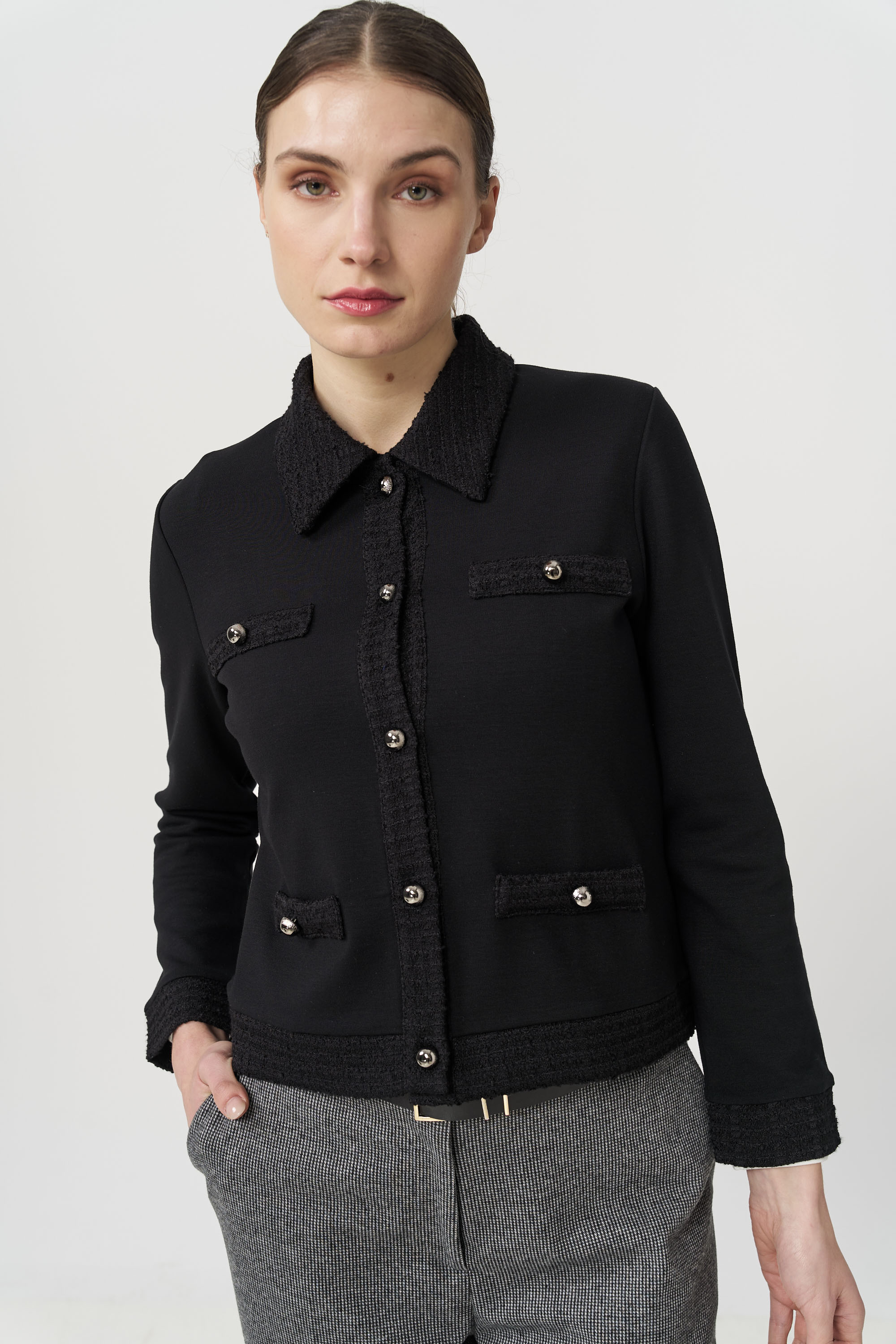 13169 Ζακέτα με contrast tweed (1) 13169 Ζακέτα με contrast tweed (1)