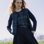 13204 Μπλούζα κοντομάνικη σε ζακάρ tartan (2)