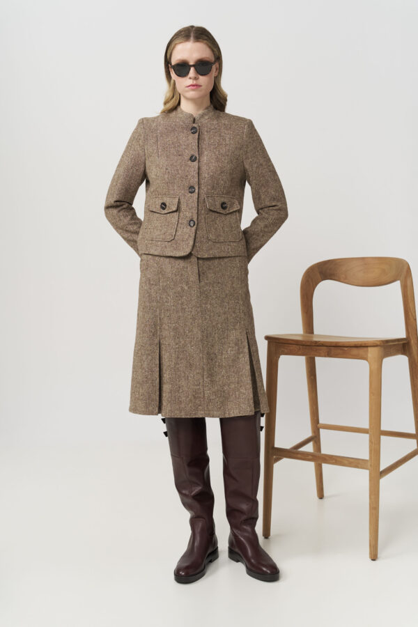 Φούστα tweed με κουφόπιετες