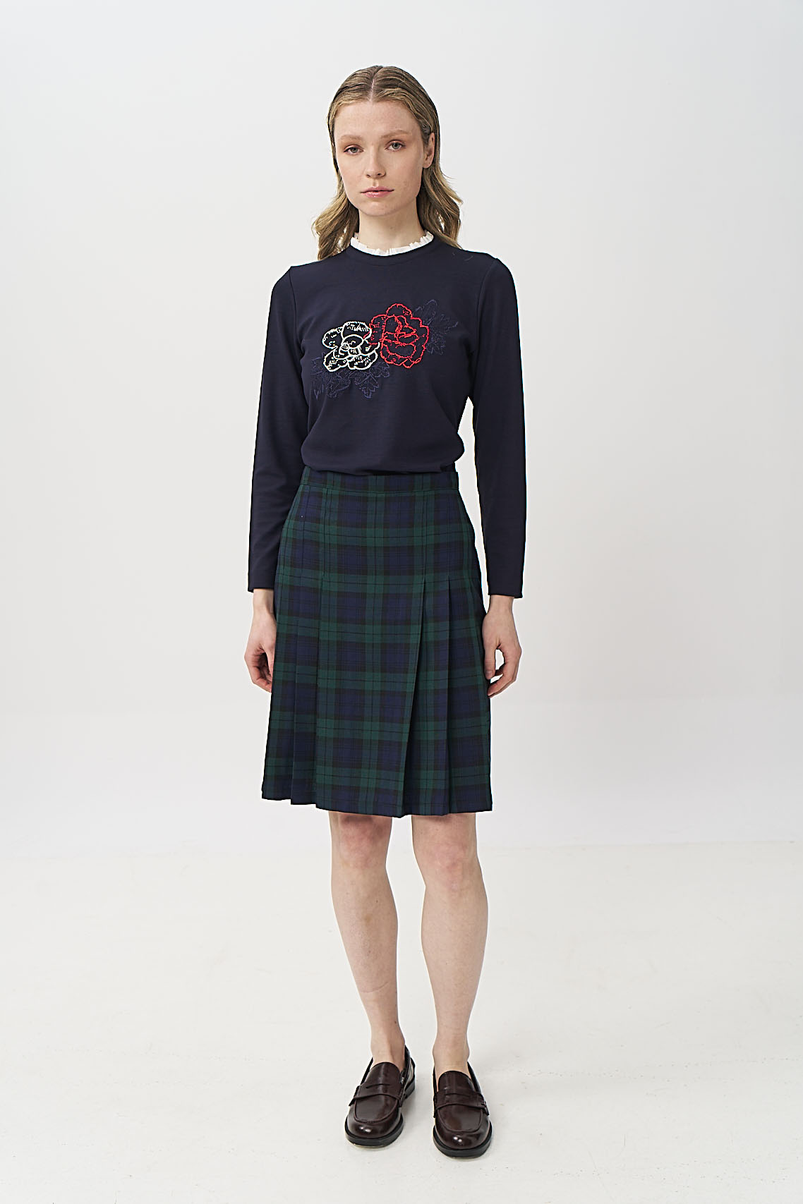 13237 Φούστα καρώ tartan με πιέτες (1)