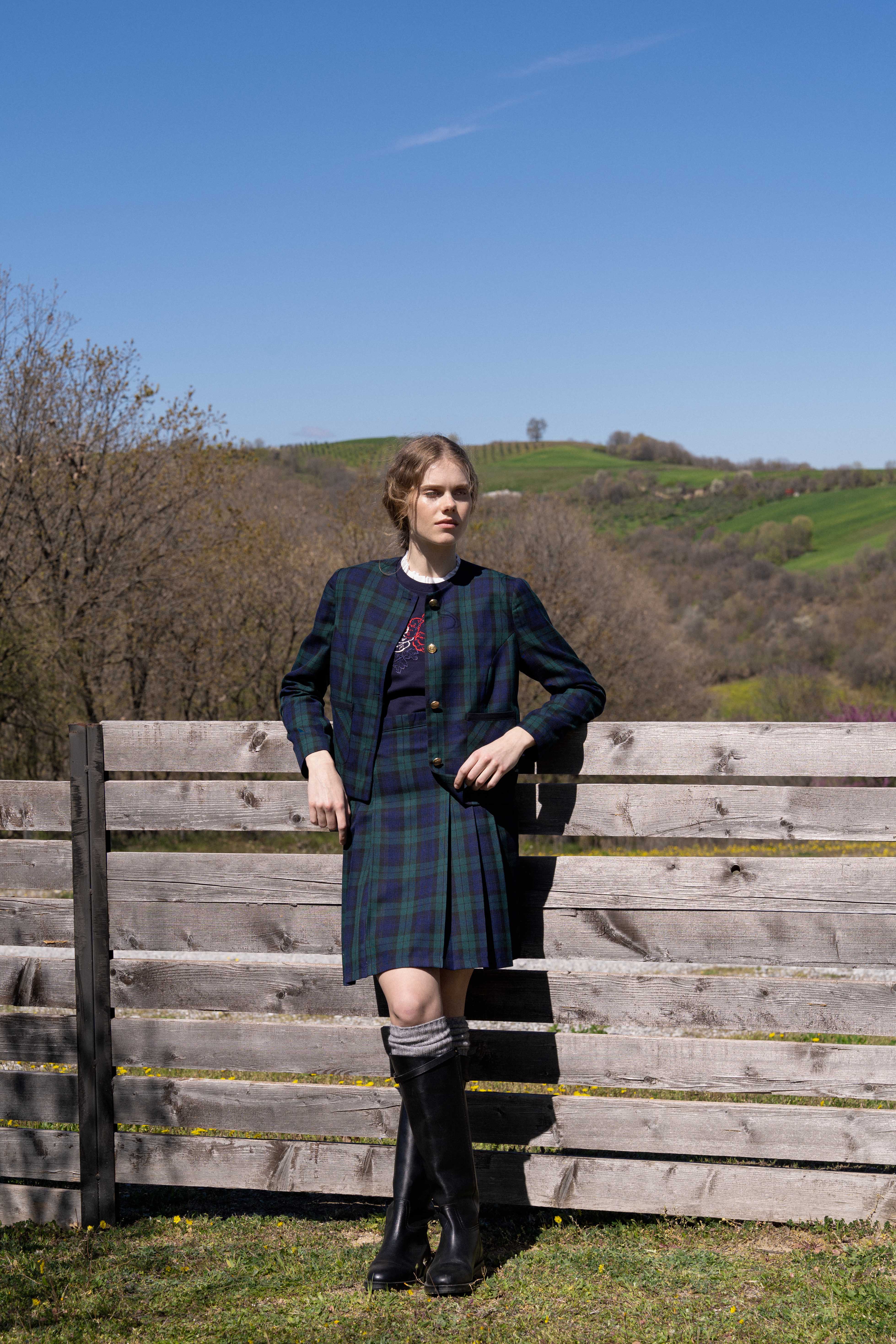 13237 Φούστα καρώ tartan με πιέτες (2)